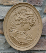 Load image into Gallery viewer, Victorian Cameo silhouette Sculpture wall Plaque Bas relief 11" www.Neo-Mfg.com right face East wind m20