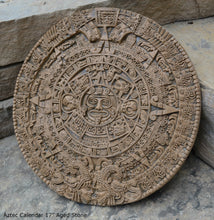 Load image into Gallery viewer, History MAYAN AZTEC CALENDAR Sculptural wall relief plaque 17" www.Neo-Mfg.com