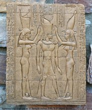 Load image into Gallery viewer, History Egyptian Ptolemy VIII Euergetes II Temple of Horus at Edfu Sculptural wall relief www.Neo-Mfg.com 9.5" d25