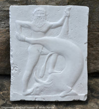 Load image into Gallery viewer, History Assyrian Gilgamesh great bull heaven Sumerian Sculptural wall relief www.Neo-Mfg.com 6" Lahmu k11