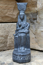 Load image into Gallery viewer, History Egyptian Goddess Isis Hathor nursing Child Sculpture Statue 7.5" www.Neo-Mfg.com Museum Replica