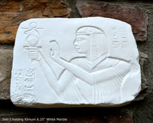 Load image into Gallery viewer, History Egyptian Seti 1 aged fragment Sculptural wall relief plaque www.Neo-Mfg.com 6.25"