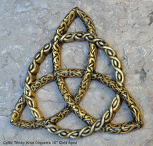 Load image into Gallery viewer, Celtic decor Trinity Knot triquetra Wall Plaque sculpture Irish www.Neo-Mfg.com 16"