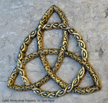Load image into Gallery viewer, Celtic decor Trinity Knot triquetra Wall Plaque sculpture Irish www.Neo-Mfg.com 16"