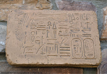 Load image into Gallery viewer, History Egyptian Nekhbeth karnak hieroglyphics Sculptural wall relief plaque www.Neo-Mfg.com 8.5" g14