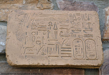 Load image into Gallery viewer, History Egyptian Nekhbeth karnak hieroglyphics Sculptural wall relief plaque www.Neo-Mfg.com 8.5" g14