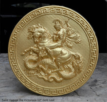 Load image into Gallery viewer, Roman Greek Saint George the Victorious Stone Carving Sculpture Wall Frieze 12" www.Neo-Mfg.com