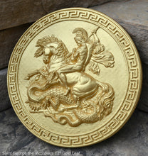 Load image into Gallery viewer, Roman Greek Saint George the Victorious Stone Carving Sculpture Wall Frieze 12" www.Neo-Mfg.com