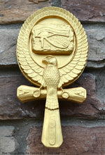 Load image into Gallery viewer, Egyptian Eye Horus Ankh Ra Falcon artifact carving sculpture statue 9.5" www.NEO-MFG.com j20