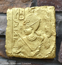 Load image into Gallery viewer, History Egyptian Amenhotep III blue crown Fragment Sculptural wall relief plaque www.Neo-Mfg.com 7" b17
