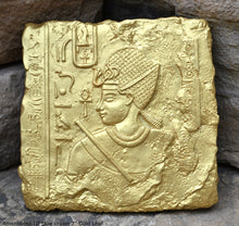 Load image into Gallery viewer, History Egyptian Amenhotep III blue crown Fragment Sculptural wall relief plaque www.Neo-Mfg.com 7" b17