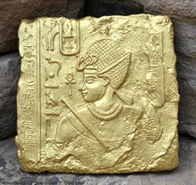 Load image into Gallery viewer, History Egyptian Amenhotep III blue crown Fragment Sculptural wall relief plaque www.Neo-Mfg.com 7" b17