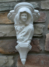 Load image into Gallery viewer, Gargoyle Monk Cathedral wall Shelf corbel Grotesque goblin sculpture www.NEO-MFG.com 10.25" Medieval
