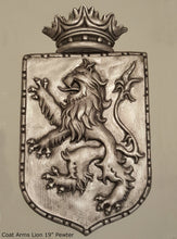 Load image into Gallery viewer, Decor Coat of Arms Rampant Lion Crown wall plaque sign 19" Grand www.Neo-Mfg.com home garden decor art medieval