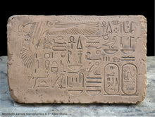 Load image into Gallery viewer, History Egyptian Nekhbeth karnak hieroglyphics Sculptural wall relief plaque www.Neo-Mfg.com 8.5" g14