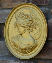 Load image into Gallery viewer, Victorian Cameo silhouette West wind Sculpture wall Plaque Bas relief 11" www.Neo-Mfg.com left face Bottee 1889 world fair m20a