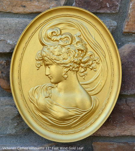 Victorian Cameo silhouette West wind Sculpture wall Plaque Bas relief 11