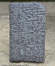 Load image into Gallery viewer, Sumerian Cuneiform tablet Medical Nippur Sculptural relief plaque www.Neo-Mfg.com 5.5" Museum reproduction