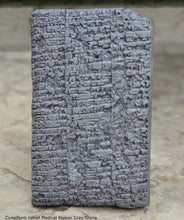 Load image into Gallery viewer, Sumerian Cuneiform tablet Medical Nippur Sculptural relief plaque www.Neo-Mfg.com 5.5" Museum reproduction