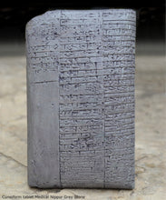 Load image into Gallery viewer, Sumerian Cuneiform tablet Medical Nippur Sculptural relief plaque www.Neo-Mfg.com 5.5" Museum reproduction