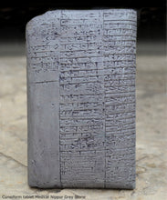 Load image into Gallery viewer, Sumerian Cuneiform tablet Medical Nippur Sculptural relief plaque www.Neo-Mfg.com 5.5" Museum reproduction