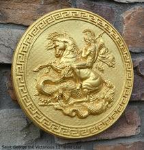 Load image into Gallery viewer, Roman Greek Saint George the Victorious Stone Carving Sculpture Wall Frieze 12" www.Neo-Mfg.com
