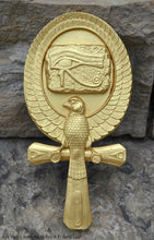 Load image into Gallery viewer, Egyptian Eye Horus Ankh Ra Falcon artifact carving sculpture statue 9.5" www.NEO-MFG.com j20