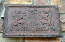 Load image into Gallery viewer, Coat of arms Rampant Griffin w/ double head phoenix wall plaque relief statue sculpture 14.5" www.Neo-Mfg.com