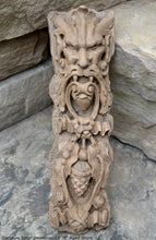 Load image into Gallery viewer, Gargoyle Satyr greenman wall sculpture plaque www.NEO-MFG.com 13.75" bacchus style
