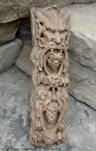 Load image into Gallery viewer, Gargoyle Satyr greenman wall sculpture plaque www.NEO-MFG.com 13.75" bacchus style