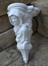 Load image into Gallery viewer, Gargoyle Monk Cathedral wall Shelf corbel Grotesque goblin sculpture www.NEO-MFG.com 10.25" Medieval