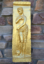 Load image into Gallery viewer, Roman Greek Carved nymph Fountain of Innocents Danaides of Argos Dress Figure Sculptural Wall frieze plaque relief www.Neo-Mfg.com 22"
