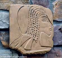 Load image into Gallery viewer, History Egyptian Portrait of Nefertiti sculpture plaque relief 9.5" www.Neo-Mfg.com Museum Replica m2