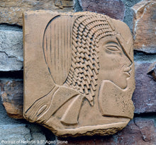 Load image into Gallery viewer, History Egyptian Portrait of Nefertiti sculpture plaque relief 9.5" www.Neo-Mfg.com Museum Replica m2