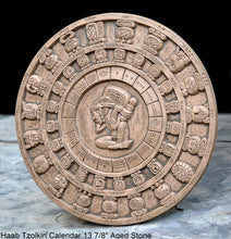Load image into Gallery viewer, History MAYAN AZTEC Haab Tzolkin CALENDAR Sculptural wall relief plaque 10 3/8" Museum Quality Neo-Mfg n6