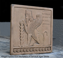 Load image into Gallery viewer, Assyrian Persian Winged Sphinx from the Palace of Darius Sculpture reproduction art 8" www.Neo-Mfg.com Museum Reproduction g26