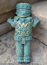 Load image into Gallery viewer, Aztec Mayan XOCHIMALCA Flower Weaver statue sculpture Artifact Carved Sculpture Statue 14" www.Neo-Mfg.com wall plaque relief
