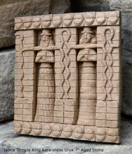 Load image into Gallery viewer, Assyrian Persian facade Ianna Temple King Kara-indas Uruk Persepolis relief sculpture ancient replica Sculpture www.Neo-Mfg.com 7" b3