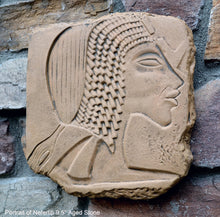 Load image into Gallery viewer, History Egyptian Portrait of Nefertiti sculpture plaque relief 9.5" www.Neo-Mfg.com Museum Replica m2