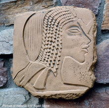 Load image into Gallery viewer, History Egyptian Portrait of Nefertiti sculpture plaque relief 9.5" www.Neo-Mfg.com Museum Replica m2