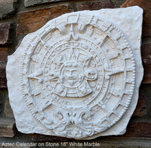 Load image into Gallery viewer, History MAYAN AZTEC CALENDAR on Stone Sculptural wall relief plaque 18" Museum Quality Neo-Mfg