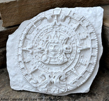 Load image into Gallery viewer, History MAYAN AZTEC CALENDAR on Stone Sculptural wall relief plaque 18" Museum Quality Neo-Mfg