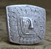 Load image into Gallery viewer, Inca Viracocha Tiwanaku Face Gateway sun Sculptural wall relief plaque 3.5" www.Neo-Mfg.com home decor