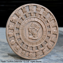 Load image into Gallery viewer, History MAYAN AZTEC Haab Tzolkin CALENDAR Sculptural wall relief plaque 10 3/8" Museum Quality Neo-Mfg n6