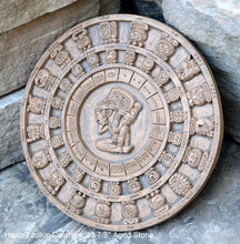 Load image into Gallery viewer, History MAYAN AZTEC Haab Tzolkin CALENDAR Sculptural wall relief plaque 10 3/8" Museum Quality Neo-Mfg n6