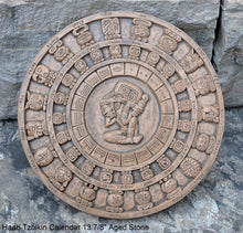 Load image into Gallery viewer, History MAYAN AZTEC Haab Tzolkin CALENDAR Sculptural wall relief plaque 10 3/8" Museum Quality Neo-Mfg n6