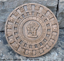 Load image into Gallery viewer, History MAYAN AZTEC Haab Tzolkin CALENDAR Sculptural wall relief plaque 10 3/8" Museum Quality Neo-Mfg n6