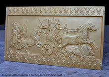 Load image into Gallery viewer, Assyrian Ashurnasirpal II hunting lions Carving sculpture wall plaque 27" www.Neo-Mfg.com