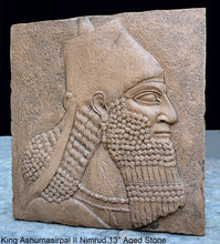 Load image into Gallery viewer, King Ashurnasirpal II Nimrud bust cameo Fragment Sculptural wall relief plaque www.Neo-Mfg.com 13"