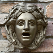 Load image into Gallery viewer, Medusa Mask Greece museum sculpture Artifact bust plaque www.Neo-Mfg.com 12"